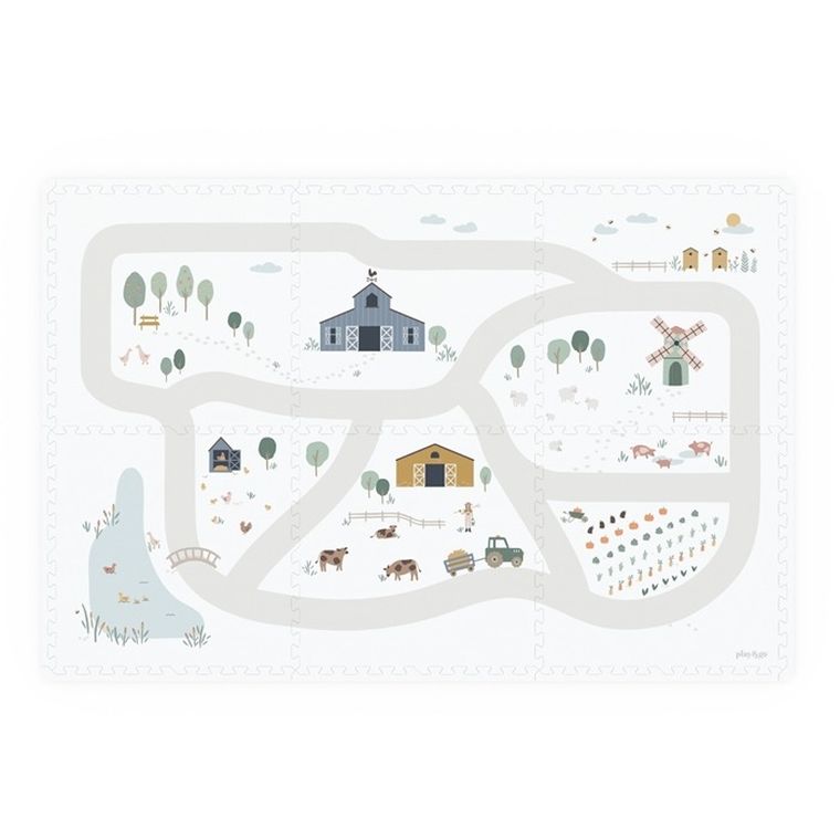 Play&Go, mata piankowa, dwustronna, Farm, 120-180 cm
