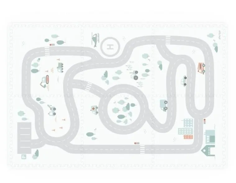 Play&Go, mata piankowa, dwustronna, Roadmap, 120-80 cm