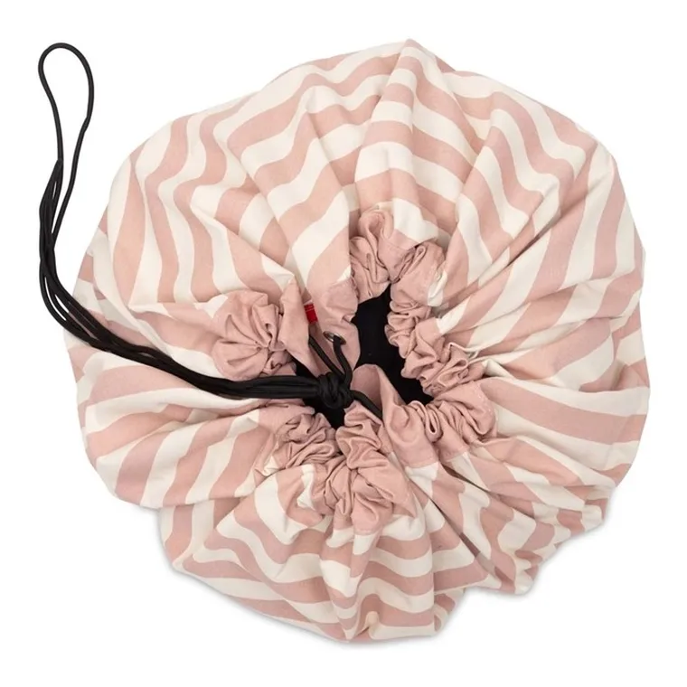 Play&Go, worek na zabawki i mata do zabawy, Stripes Pink, 140 cm