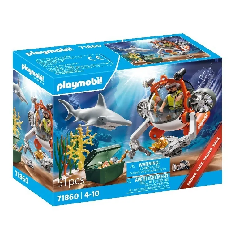 Playmobil, Action Heroes, Poszukiwania Skarbu Łodzią Podwodną, 71860