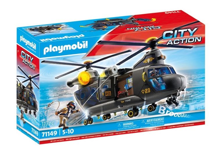 Playmobil, City Action, Śmigłowiec ratunkowy jednostki specjalnej, 71149