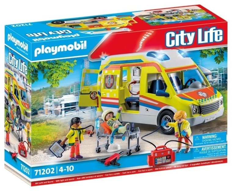 Playmobil, City Life, Karetka pogotowia ze światłem i dźwiękiem, 71202