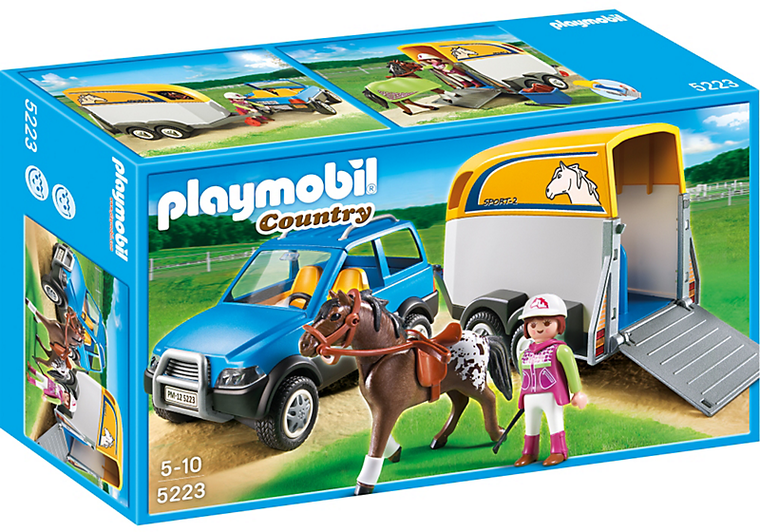 Playmobil, Country, samochód z przyczepą dla konia, 5223