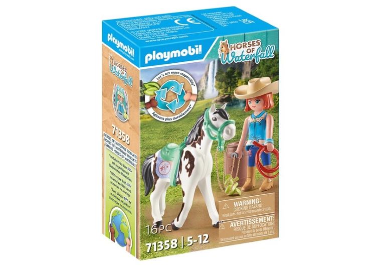 Playmobil, Horses of Waterfall, Ellie i Sawdust ćwiczące Western Riding, 71358