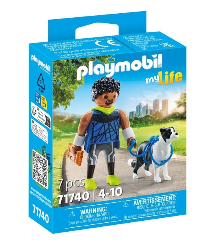 Playmobil, My Life, Biegacz z border collie, 71740