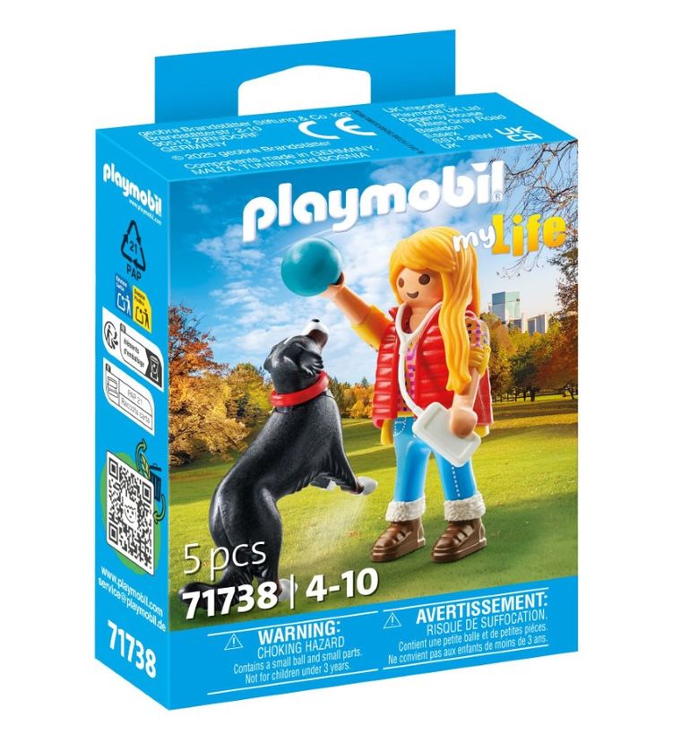Playmobil, My Life, Dziewczynka z psem pasterskim, 71738