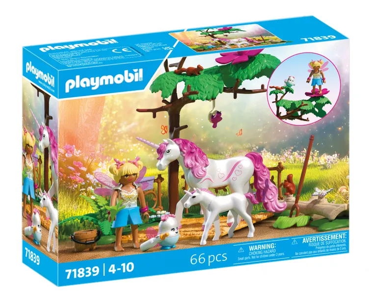 Playmobil, Princess Magic, Magiczna stajnia jednorożców dla mamy i źrebaka, 71839