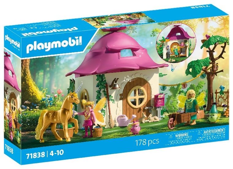 Playmobil, Princess Magic, Przytulny dom wróżek i złoty jednorożec, 71838