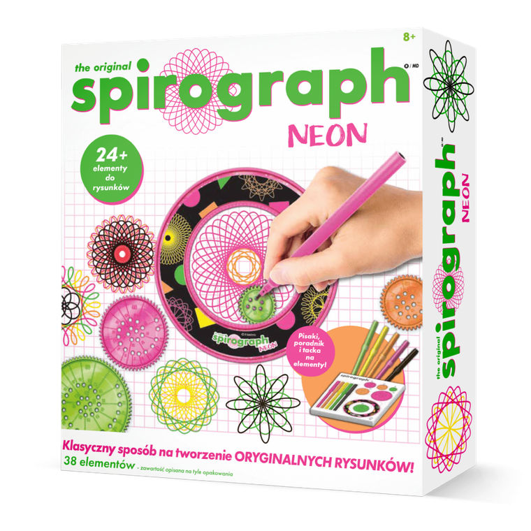 Playmonster Group, Spirograph, zestaw kreatywny, neon