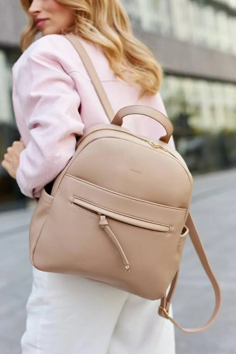 Plecak, beżowy, skóra ekologiczna, Rovicky