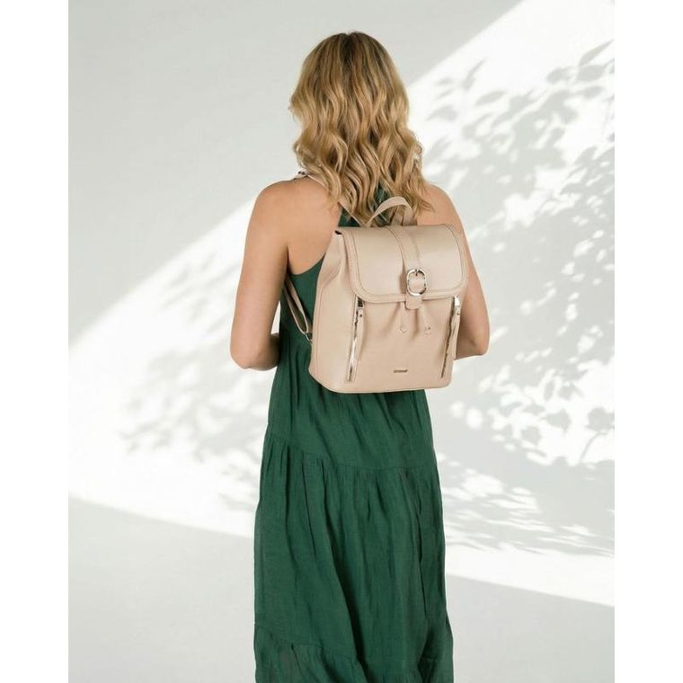 Plecak, beżowy, skóra ekologiczna, Rovicky