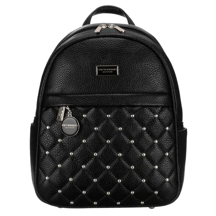 Plecak miejski, czarny, skóra ekologiczna, Peterson