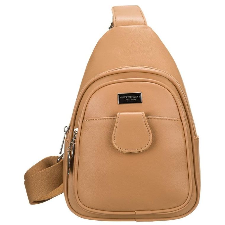 Plecak na jedno ramię, saszetka, beżowy, Peterson