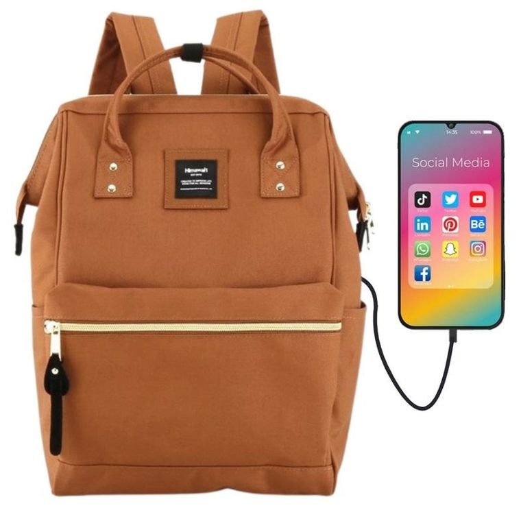 Plecak podróżny, bagaż podręczny do samolotu, brązowy, Himawari