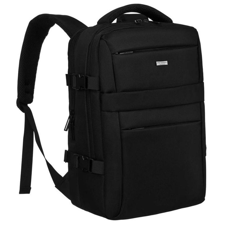 Plecak podróżny, bagaż podręczny do samolotu, czarny, Peterson