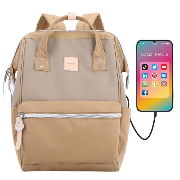 Plecak podróżny na laptopa, bagaż podręczny do samolotu, brązowy, Himawari