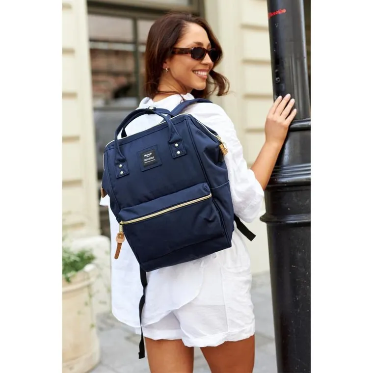 Plecak podróżny na laptopa, bagaż podręczny do samolotu, granatowy, Himawari