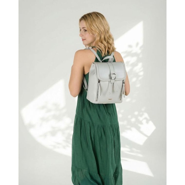 Plecak, szary, skóra ekologiczna, Rovicky