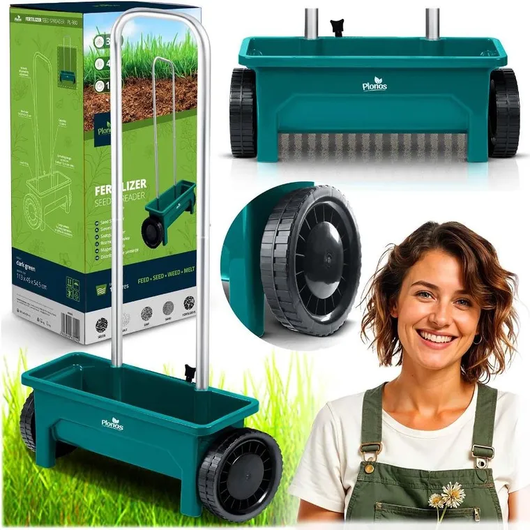 Plonos, siewnik do trawy, nasion, rozsiewacz nawozu, ręczny, 12l, PL-980