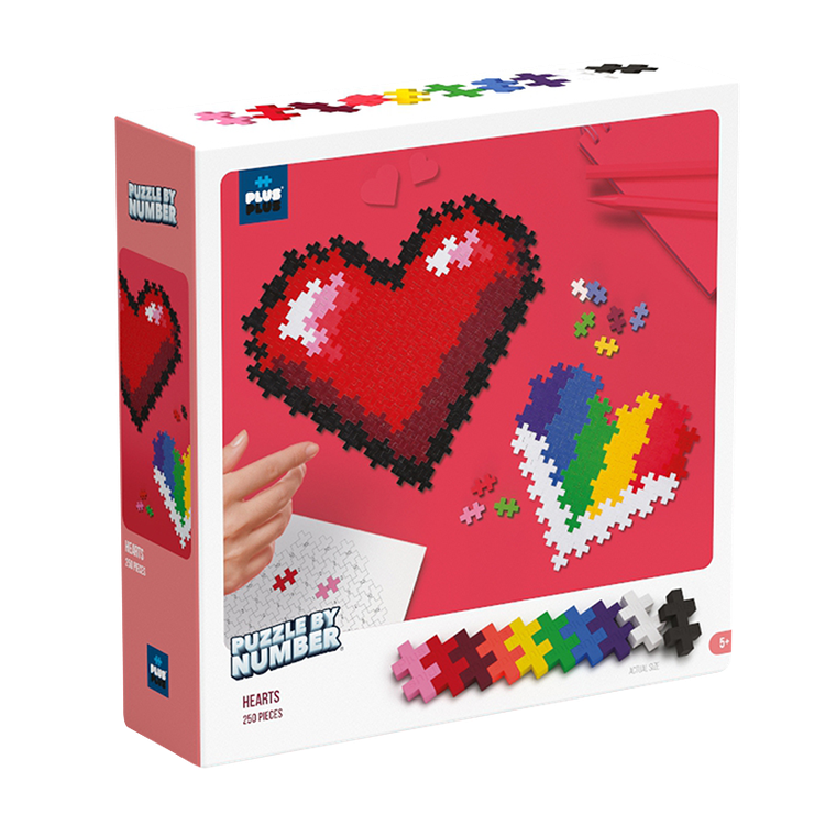 Plus-Plus Mini, 2 Serca, puzzle po numerach, 250 elementów