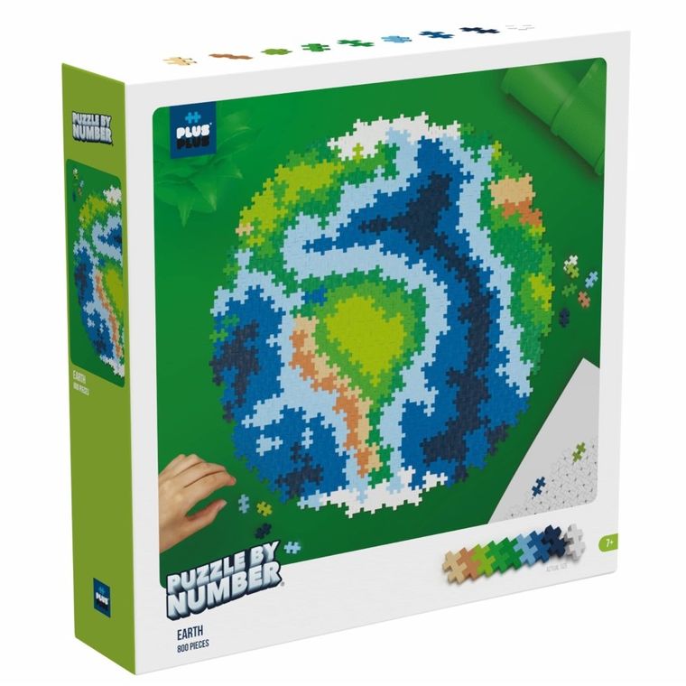 Plus-Plus Mini, Kula ziemska, puzzle po numerach, 800 elementów