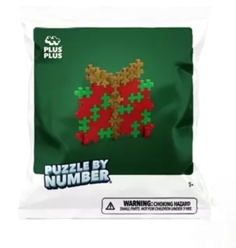 Plus-Plus, Puzzle by Number, saszetka świąteczna, klocki, 40 elementów