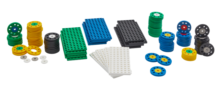 Plus-Plus, zestaw kół i podstawek, 100 elementów