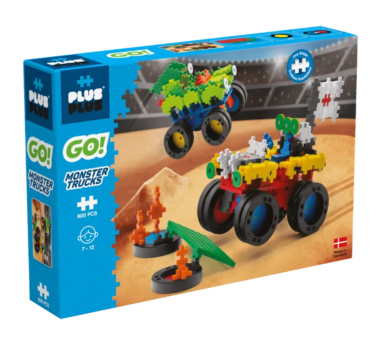 Plus-Plus, Zestawy Basic, Monster Trucks, klocki, 600 elementów