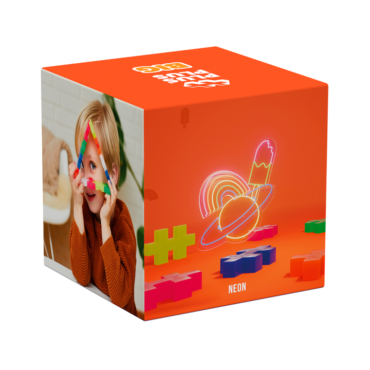 Plus-Plus, Zestawy Big, Neonowe kolory, klocki, 100 elementów