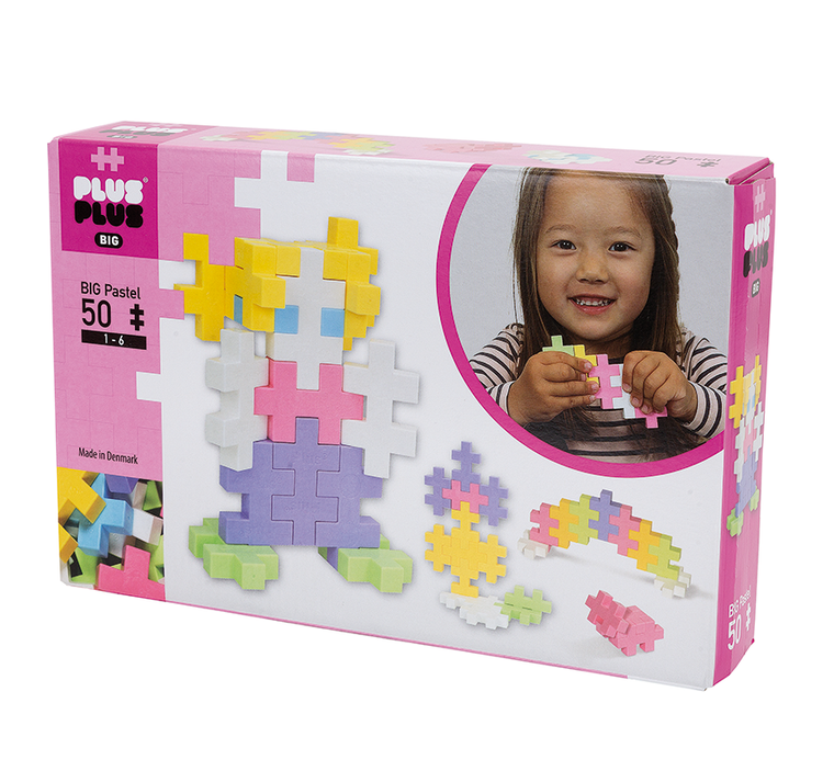 Plus-Plus, Zestawy Big, Pastelowe kolory, klocki, 50 elementów