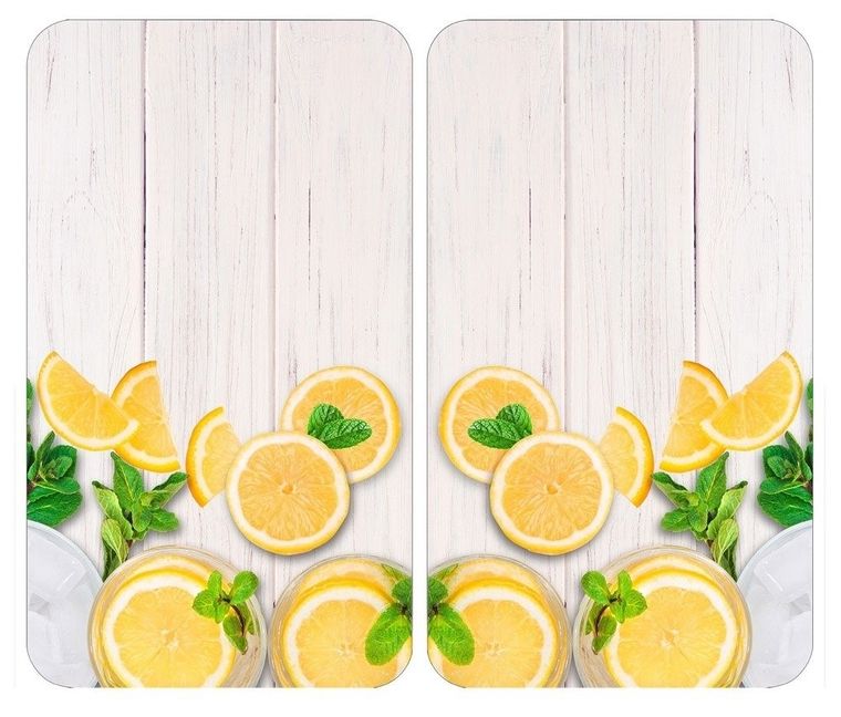 Płyty termoodporne do ochrony kuchenki, szklane z ozdobnym wzorem + stopki antypoślizgowe, 52-30 cm