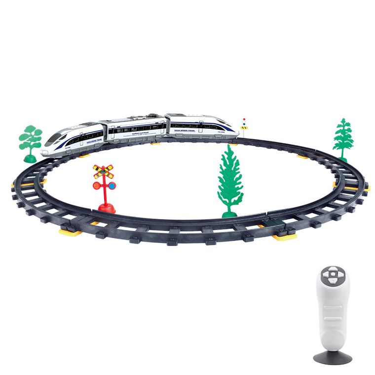 Pociąg, kolejka zdalnie sterowana, światło i dźwięk, 30 elementów