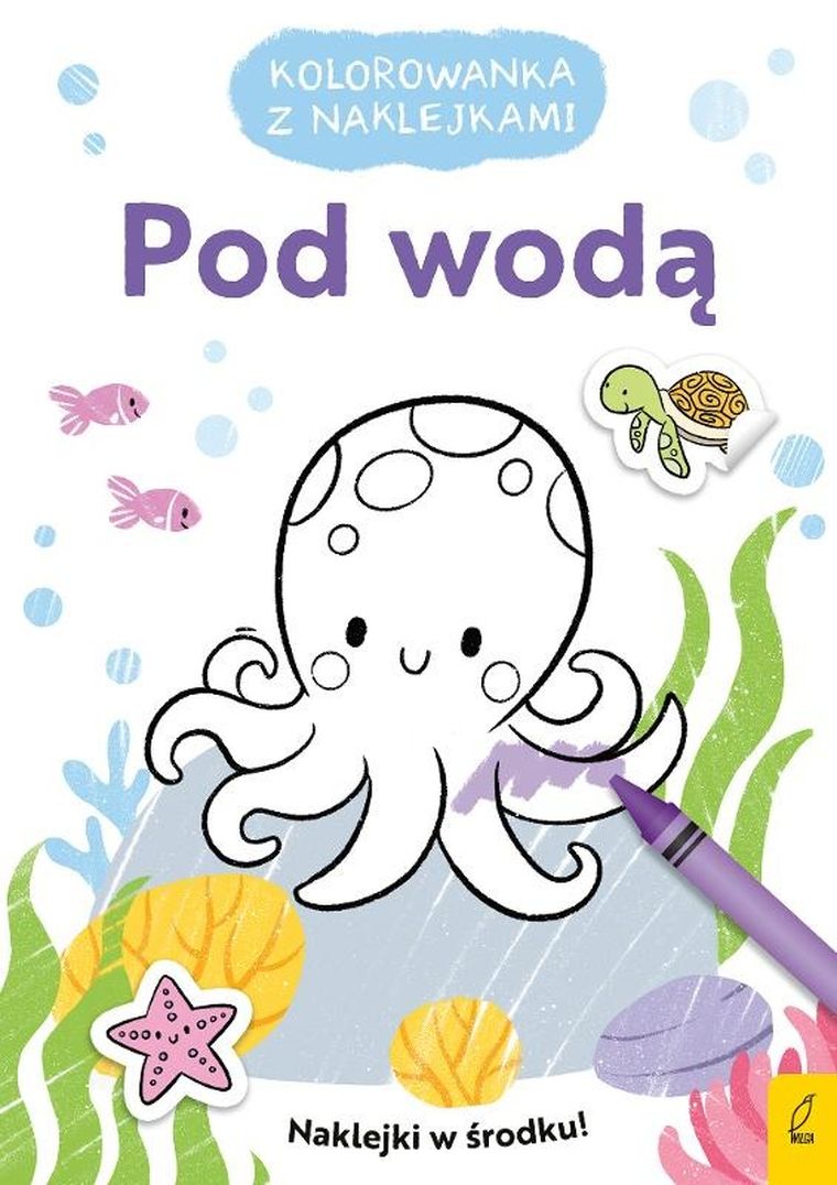 Pod wodą. Kolorowanka z naklejkami