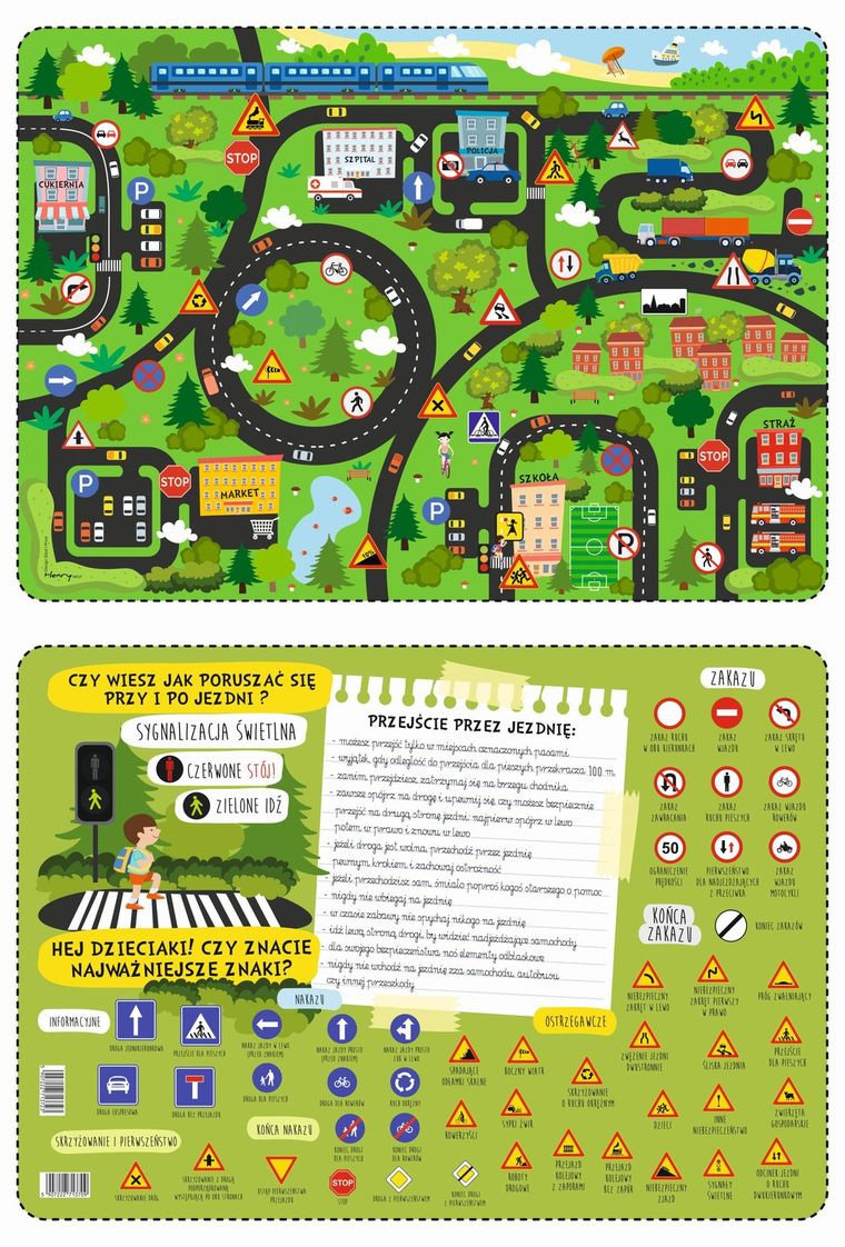 Podkładka na biurko, mata, Znaki drogowe