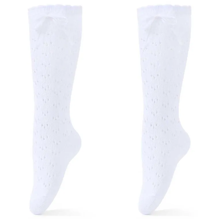 Podkolanówki dziewczęce, białe, Be Snazzy