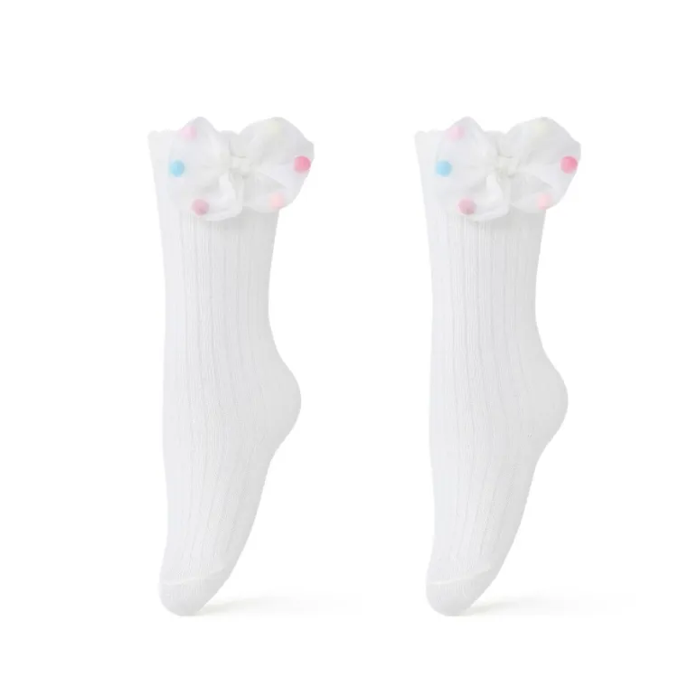 Podkolanówki dziewczęce, białe, Be Snazzy