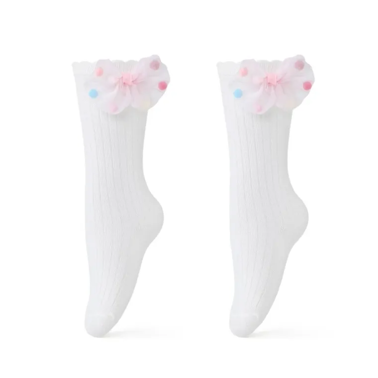 Podkolanówki dziewczęce, białe, Be Snazzy