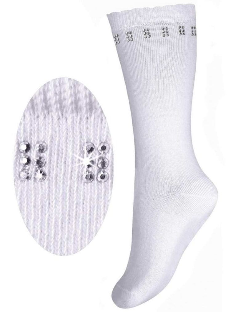 Podkolanówki dziewczęce, białe, Milusie