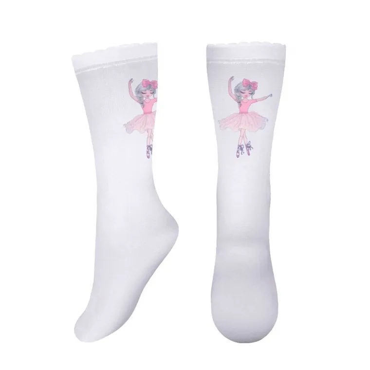 Podkolanówki dziewczęce, białe, Milusie