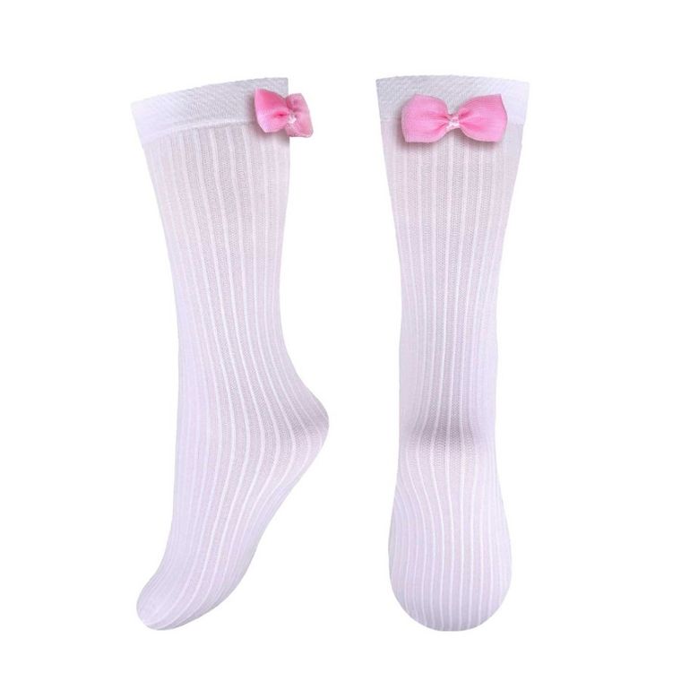 Podkolanówki dziewczęce, białe, Milusie