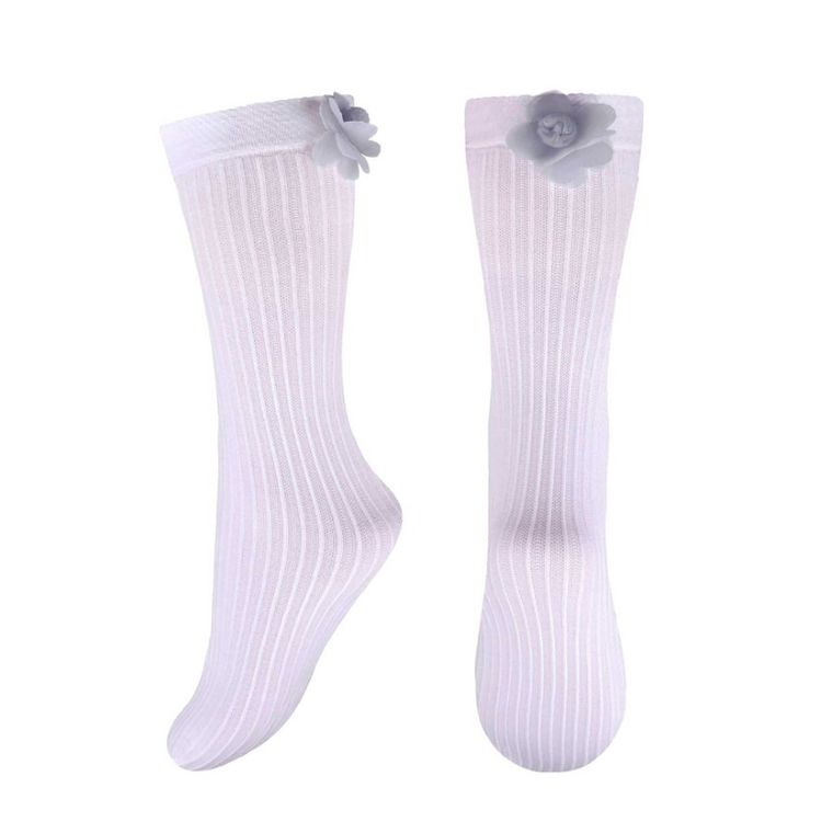 Podkolanówki dziewczęce, białe, Milusie