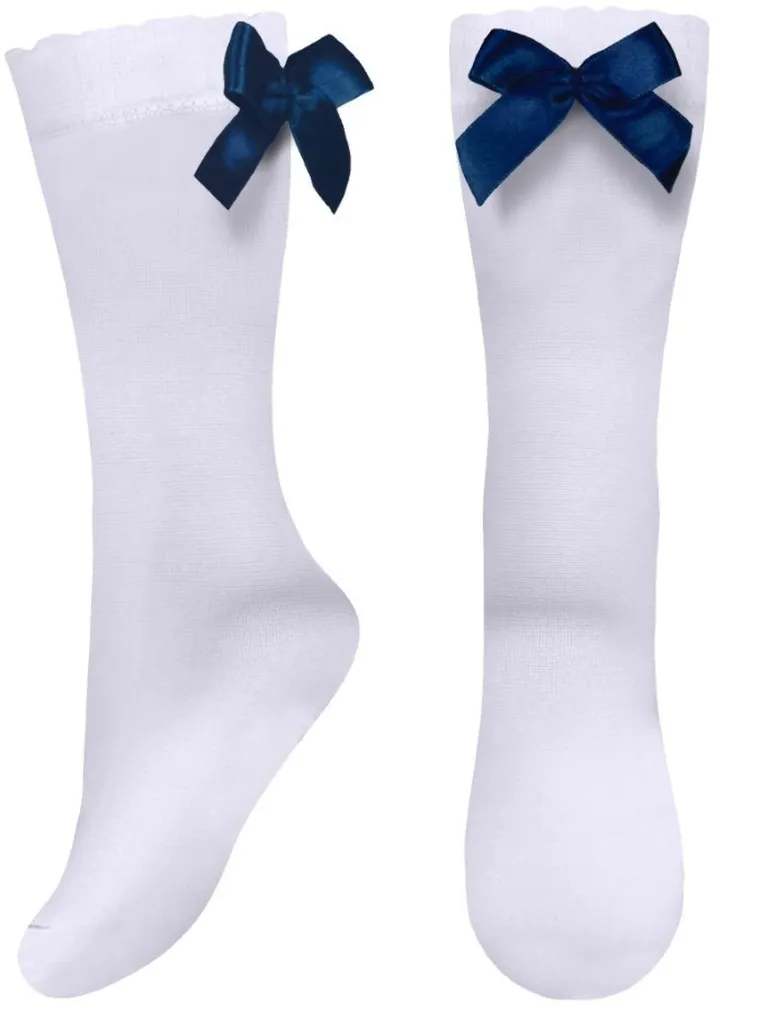 Podkolanówki dziewczęce, cienkie, białe, Milusie