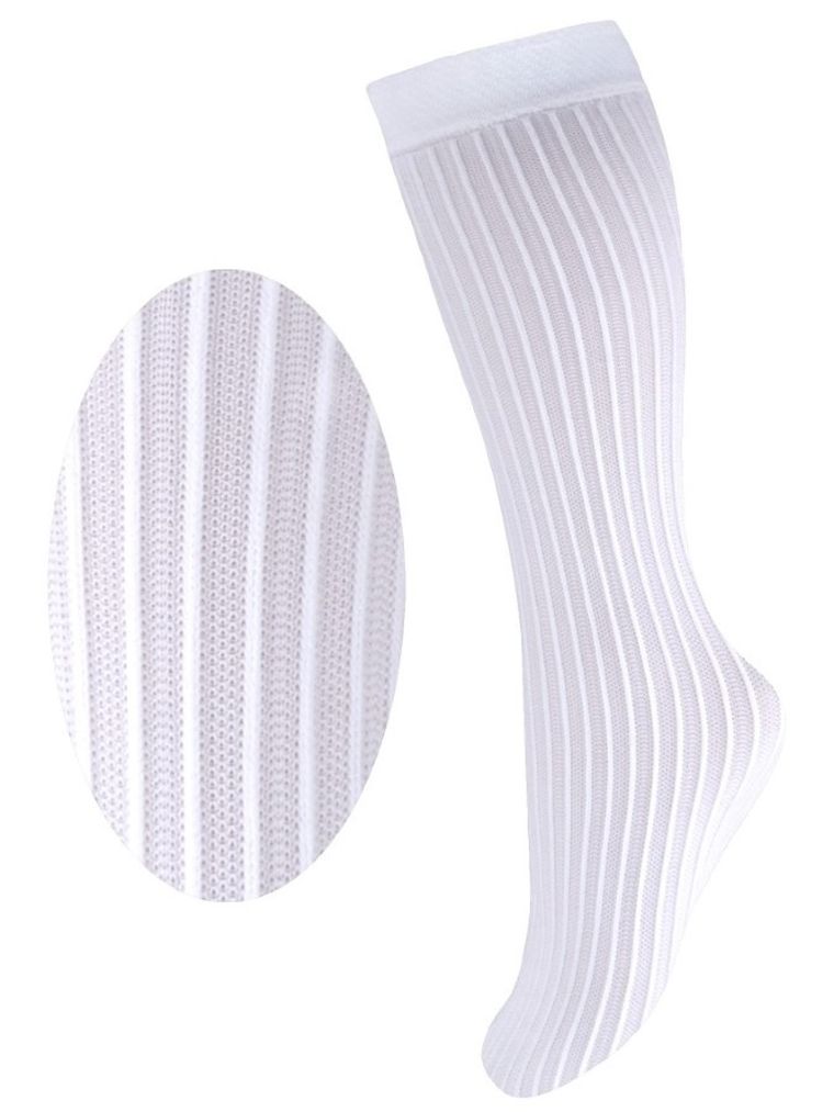 Podkolanówki dziewczęce, cienkie, białe, Milusie