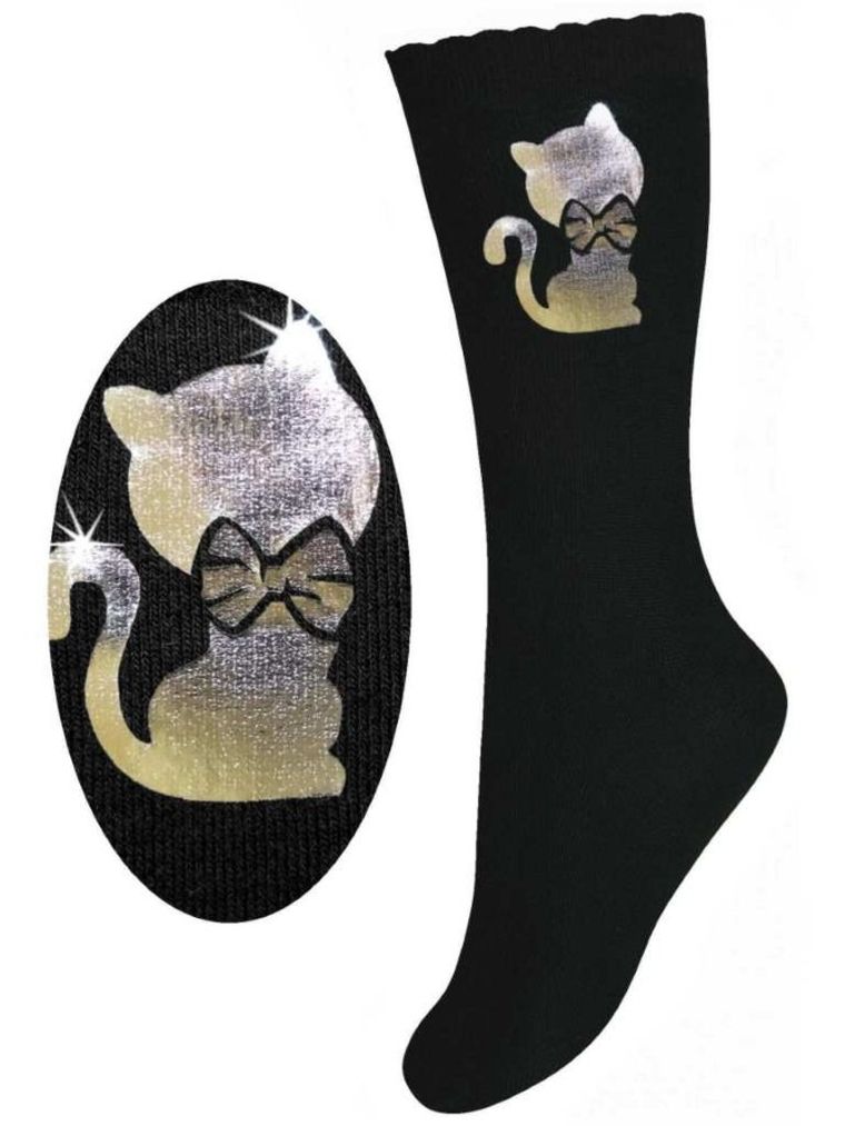 Podkolanówki dziewczęce, czarne, Milusie