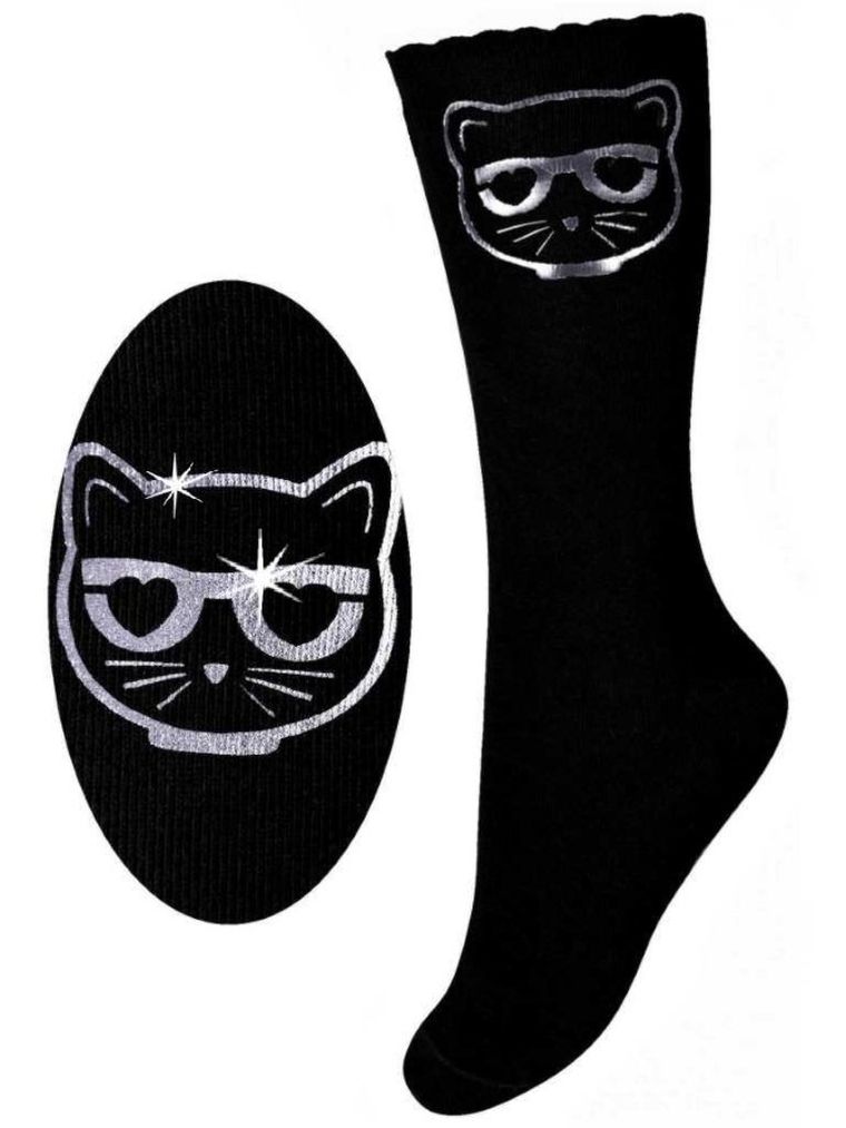 Podkolanówki dziewczęce, czarne, Milusie