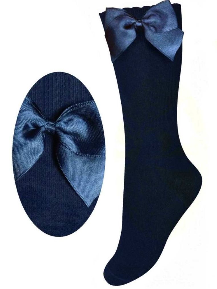 Podkolanówki dziewczęce, granatowe, Milusie