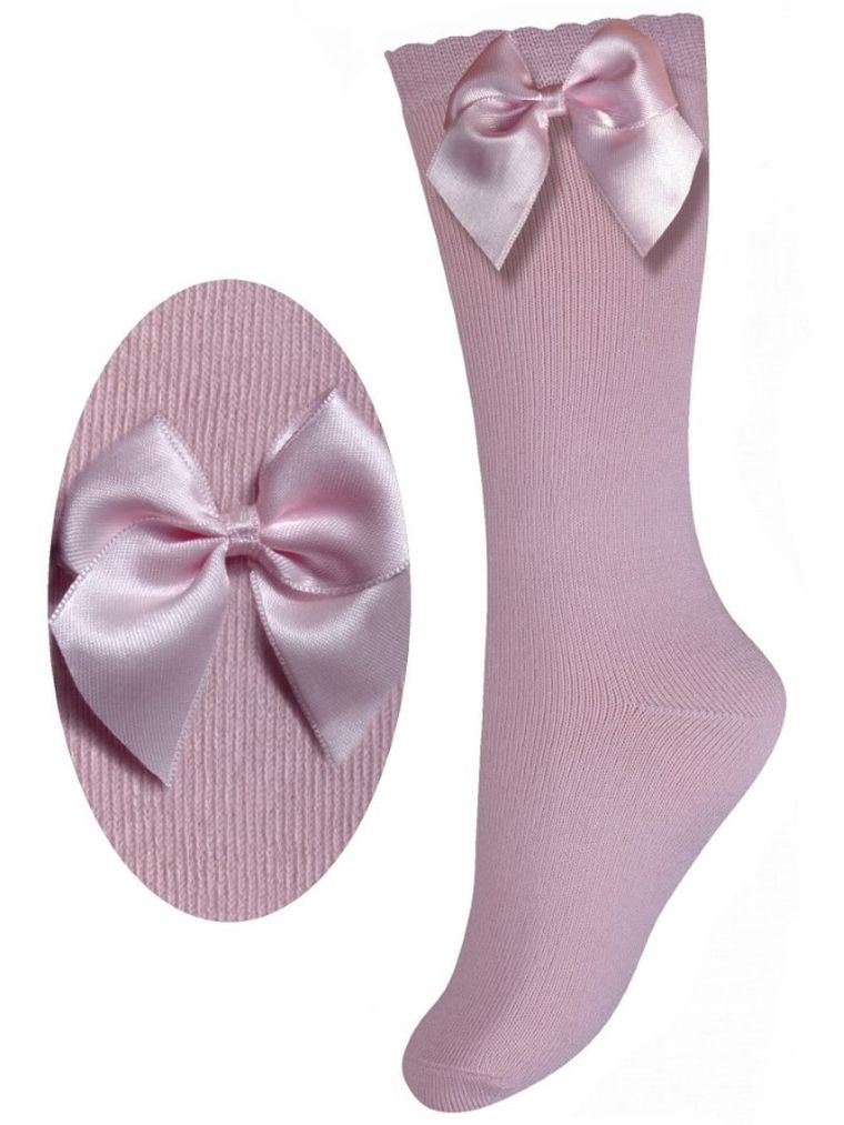 Podkolanówki dziewczęce, jasnoróżowe, Milusie