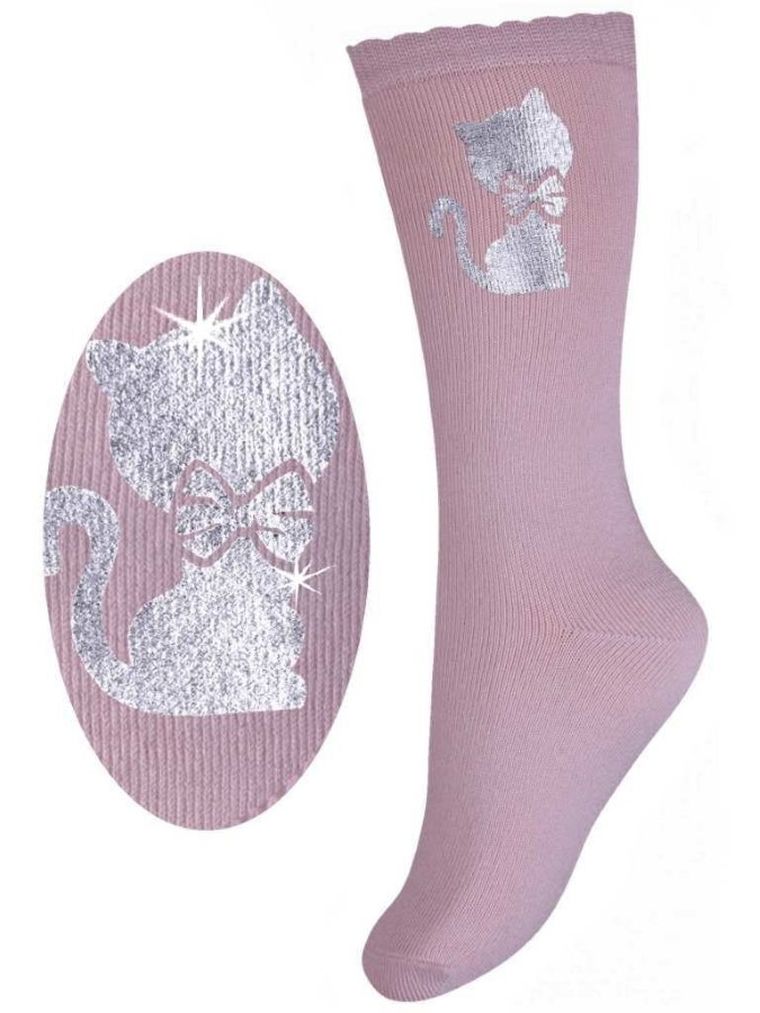 Podkolanówki dziewczęce, jasnoróżowe, Milusie