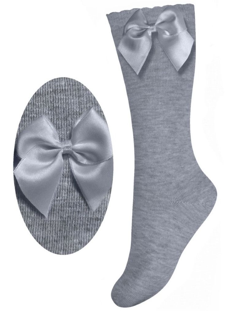 Podkolanówki dziewczęce, jasnoszare melanż, Milusie