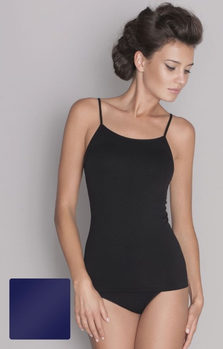 Podkoszulek damski na ramiączka, granatowy, 60 DEN, Camisole, Gatta